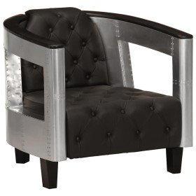 Sillón de aviador de cuero auténtico negro en Sillones | Comprar online en Foru.es