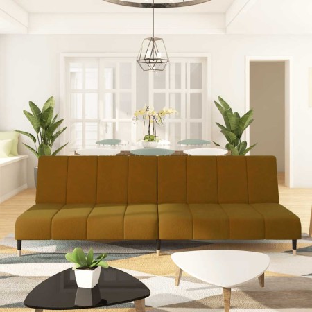 Sofá cama de 2 plazas terciopelo marrón de , Sofás - Ref: Foro24-375882, Precio: 249,10 €, Descuento: %
