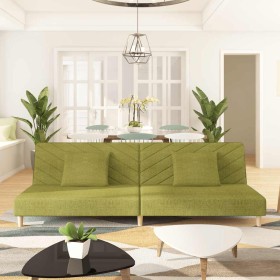 Sofá cama de 2 plazas con dos almohadas tela verde de , Sofás - Ref: Foro24-375894, Precio: 245,46 €, Descuento: %