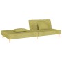 Sofá cama de 2 plazas con dos almohadas tela verde de , Sofás - Ref: Foro24-375894, Precio: 245,46 €, Descuento: %