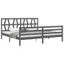Estructura de cama con cabecero madera maciza gris 200x200 cm de vidaXL, Camas y somieres - Ref: Foro24-3194398, Precio: 174,...