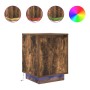 Mesillas de noche con luces LED 2 uds roble ahumado 38x34x50 cm de , Mesitas de noche - Ref: Foro24-861274, Precio: 82,61 €, ...