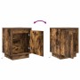 Mesillas de noche con luces LED 2 uds roble ahumado 38x34x50 cm de , Mesitas de noche - Ref: Foro24-861274, Precio: 82,61 €, ...