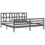 Estructura de cama con cabecero madera maciza gris 200x200 cm de vidaXL, Camas y somieres - Ref: Foro24-3194398, Precio: 174,...
