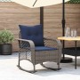 Silla mecedora de jardín con cojines ratán sintético gris de , Sillas de jardín - Ref: Foro24-4104200, Precio: 113,43 €, Desc...