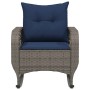 Silla mecedora de jardín con cojines ratán sintético gris de , Sillas de jardín - Ref: Foro24-4104200, Precio: 113,43 €, Desc...