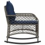 Silla mecedora de jardín con cojines ratán sintético gris de , Sillas de jardín - Ref: Foro24-4104200, Precio: 113,43 €, Desc...
