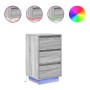 Mesilla de noche con luces LED sonoma gris 38x34x65 cm de , Mesitas de noche - Ref: Foro24-861306, Precio: 80,17 €, Descuento: %