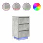 Mesilla de noche con luces LED gris hormigón 38x34x65 cm de , Mesitas de noche - Ref: Foro24-861304, Precio: 80,79 €, Descuen...