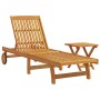 Tumbona con mesita madera maciza de acacia de , Tumbonas - Ref: Foro24-3325199, Precio: 202,98 €, Descuento: %