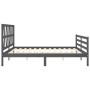 Estructura de cama con cabecero madera maciza gris 200x200 cm de vidaXL, Camas y somieres - Ref: Foro24-3194398, Precio: 174,...