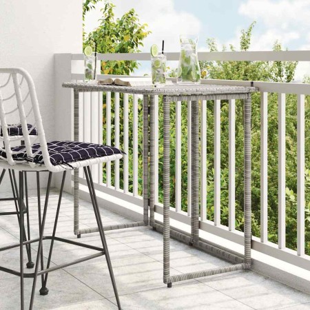 Mesa de jardín plegable gris 90x51x75 cm ratán sintético de , Mesas de jardín - Ref: Foro24-4108256, Precio: 81,66 €, Descuen...