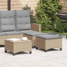Taburetes de jardín con cojines 2 uds beige 55x55x36 cm de , Otomanas de exterior - Ref: Foro24-4108249, Precio: 114,77 €, De...