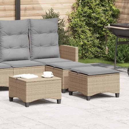 Taburetes de jardín con cojines 2 uds beige 55x55x36 cm de , Otomanas de exterior - Ref: Foro24-4108249, Precio: 114,77 €, De...