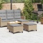 Taburetes de jardín con cojines 2 uds beige 55x55x36 cm de , Otomanas de exterior - Ref: Foro24-4108249, Precio: 114,77 €, De...
