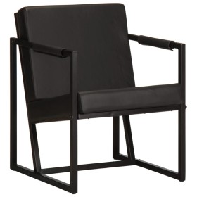 Sillón de cuero auténtico negro en Sillones | Comprar online en Foru.es