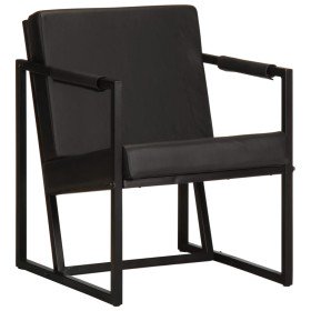 Sillón de cuero auténtico negro en Sillones | Comprar online en Foru.es