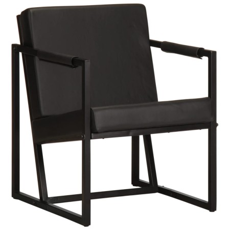 Sillón de cuero auténtico negro en Sillones | Comprar online en Foru.es
