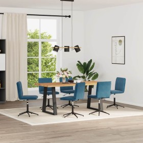 Sillas de comedor 6 unidades terciopelo azul de , Sillas de comedor - Ref: Foro24-3315707, Precio: 330,57 €, Descuento: %