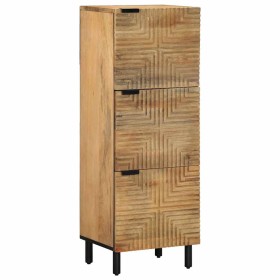 Aparador alto madera maciza de mango marrón 40x33x110 cm de , Almacenamiento para CD y DVD - Ref: Foro24-4017749, Precio: 196...