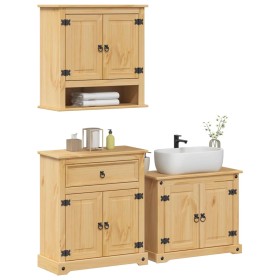 Juego de muebles de baño Corona 3 pzas madera maciza pino de , Muebles de baño - Ref: Foro24-3334638, Precio: 324,11 €, Descu...