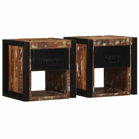 Mesilla de noche multicolor 40x35x40 cm madera maciza reciclada de , Mesitas de noche - Ref: Foro24-4015952, Precio: 158,86 €...