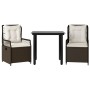 Set comedor de jardín 3 piezas y cojines ratán sintético marrón en Conjuntos de jardín | Comprar online en Foru.es