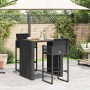 Set bar jardín sin cojines 3 pzas ratán sintético acacia negro de , Conjuntos de jardín - Ref: Foro24-3328885, Precio: 368,02...