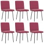 Sillas de comedor 6 unidades terciopelo rojo tinto de , Sillas de comedor - Ref: Foro24-3315531, Precio: 245,78 €, Descuento: %