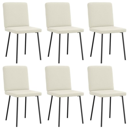 Sillas de comedor 6 unidades de terciopelo crema de , Sillas de comedor - Ref: Foro24-3315565, Precio: 245,13 €, Descuento: %
