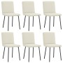 Sillas de comedor 6 unidades de terciopelo crema de , Sillas de comedor - Ref: Foro24-3315565, Precio: 245,13 €, Descuento: %