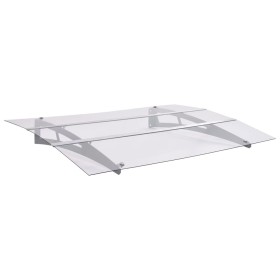 Marquesina para puerta PC plata y transparente 150x90 cm PET de , Toldos - Ref: Foro24-144829, Precio: 114,28 €, Descuento: %