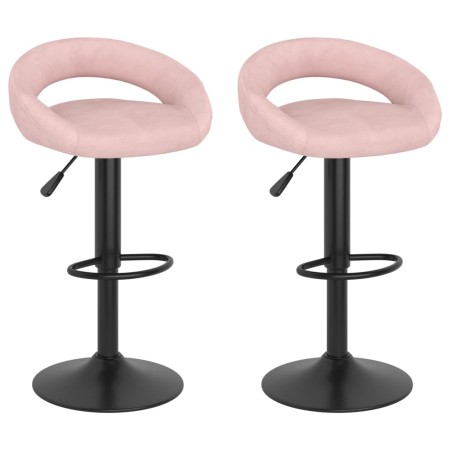 Taburetes de cocina 2 unidades terciopelo rosa de , Taburetes de cocina - Ref: Foro24-333274, Precio: 110,93 €, Descuento: %