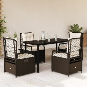 Set comedor de jardín 5 piezas y cojines ratán sintético marrón en Conjuntos de jardín | Comprar online en Foru.es