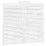Puertas batientes diseño de lamas 2 par blanco 90x80 cm de , Puertas para el hogar - Ref: Foro24-4107139, Precio: 114,10 €, D...