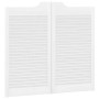 Puertas batientes diseño de lamas 2 par blanco 90x80 cm de , Puertas para el hogar - Ref: Foro24-4107139, Precio: 114,10 €, D...