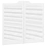 Puertas batientes diseño de lamas 2 par blanco 90x100 cm de , Puertas para el hogar - Ref: Foro24-4107145, Precio: 136,38 €, ...