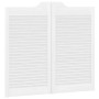 Puertas batientes diseño de lamas 2 par blanco 90x100 cm de , Puertas para el hogar - Ref: Foro24-4107145, Precio: 136,38 €, ...