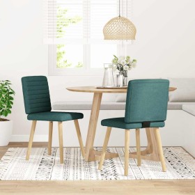 Sillas de comedor 2 unidades tela verde oscuro de , Sillas de comedor - Ref: Foro24-4101179, Precio: 103,21 €, Descuento: %