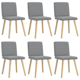 Sillas de comedor 6 unidades de tela gris claro de , Sillas de comedor - Ref: Foro24-3315544, Precio: 296,00 €, Descuento: %