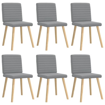 Sillas de comedor 6 unidades de tela gris claro de , Sillas de comedor - Ref: Foro24-3315544, Precio: 296,00 €, Descuento: %