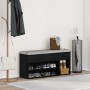 Banco zapatero roble negro 102x30,5x45 cm madera de ingeniería de , Zapateros y organizadores de calzado - Ref: Foro24-859137...