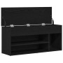 Banco zapatero roble negro 102x30,5x45 cm madera de ingeniería de , Zapateros y organizadores de calzado - Ref: Foro24-859137...