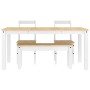 Juego de comedor Panama 4 pzas madera maciza de pino blanco de , muebles para cocinas y comedores - Ref: Foro24-3345178, Prec...
