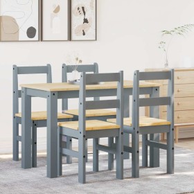 Juego de comedor Panama 5 pzas madera maciza de pino gris de , muebles para cocinas y comedores - Ref: Foro24-3345171, Precio...