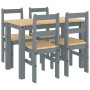 Juego de comedor Panama 5 pzas madera maciza de pino gris de , muebles para cocinas y comedores - Ref: Foro24-3345171, Precio...