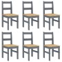 Juego de comedor Panama 7 pzas madera maciza de pino gris de , muebles para cocinas y comedores - Ref: Foro24-3345192, Precio...