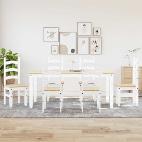 Juego de comedor Panama 7 pzas madera maciza de pino blanco de , muebles para cocinas y comedores - Ref: Foro24-3345214, Prec...