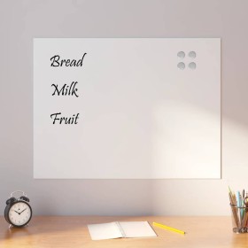 Pizarra magnética de pared vidrio templado blanco 80x60 cm de , Pizarras blancas - Ref: Foro24-4008638, Precio: 46,37 €, Desc...