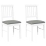 Sillas de comedor con cojines 2uds madera maciza blanco caucho de , Sillas de comedor - Ref: Foro24-4102429, Precio: 103,29 €...